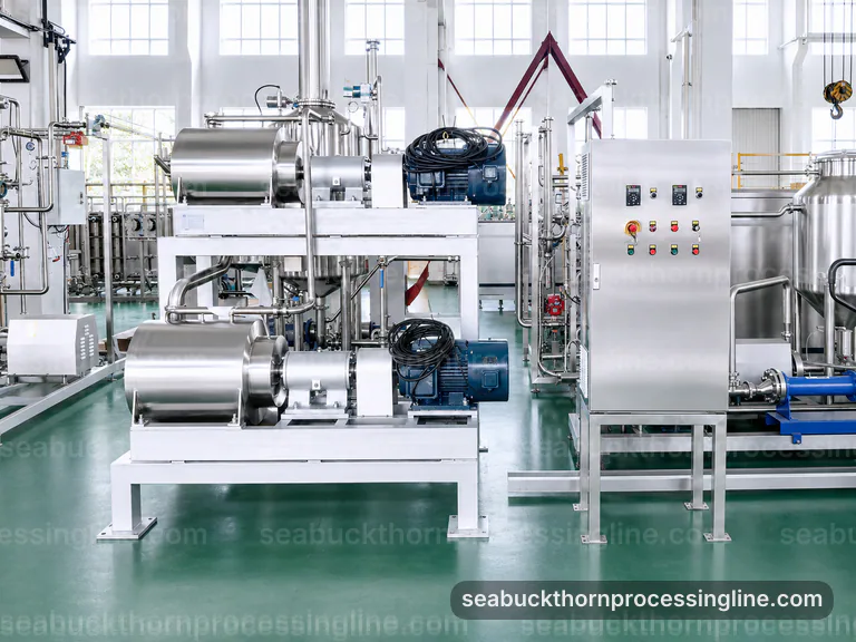 Industrial Sea Buckthorn Juice Line: Buying Considerations Interface industrial sea buckthorn juice line, buying considerations: crushing with seed and skin separation section connection view