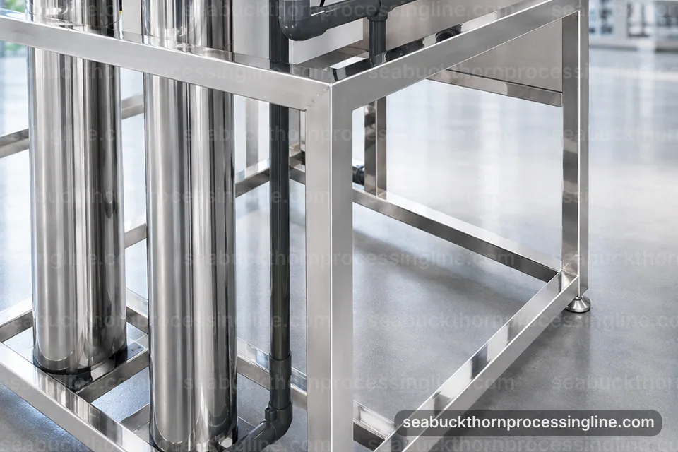 Industrial Sea Buckthorn Juice Line: Hygienic Design Operating Stage industrial sea buckthorn juice line, hygienic design: oil tolerant berry separator operating stage