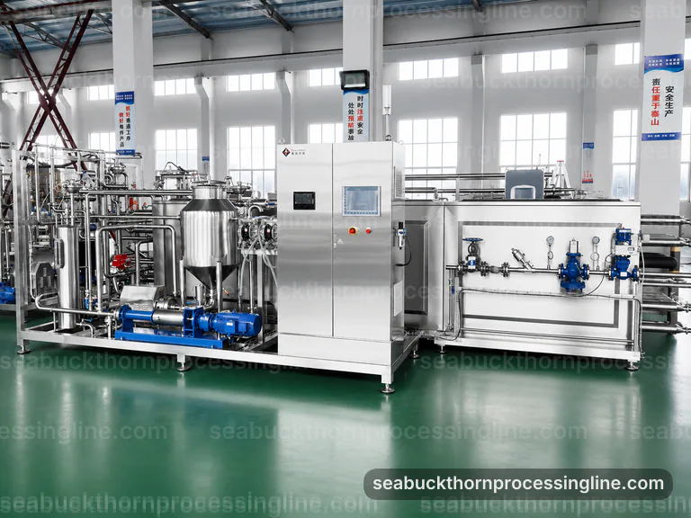 industrial sea buckthorn juice line, proposal requirements: oil tolerant berry separator connection view