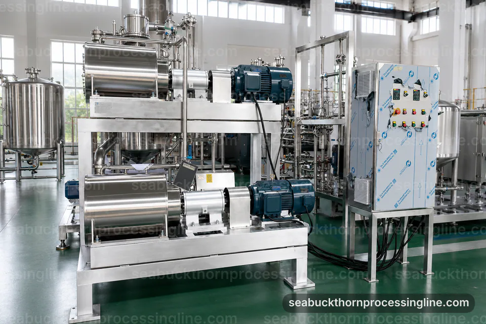 industrial sea buckthorn juice line, performance troubleshooting: crushing with seed and skin separation section operating stage